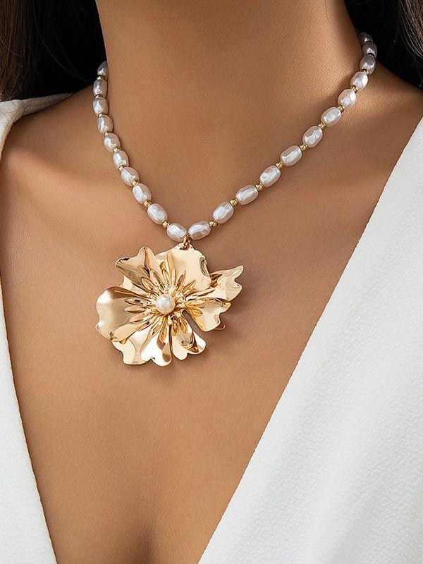 Womens Beaded Flower Shape Necklaces Accessories | Jewelry Accessories&Shoes Jewelry