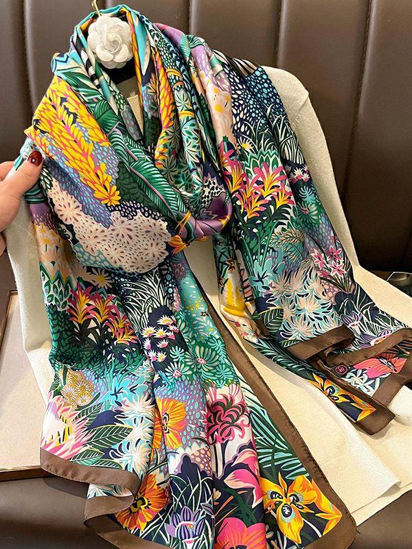 Womens Chic Floral Printed Silk Imitation Warm Shawl&Scarf | Accessories Accessories Accessories