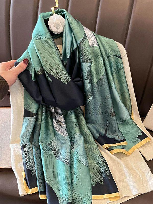 Womens Chic Printed Contrast Color Silk Imitation Warm Shawl&Scarf | Accessories Accessories Accessories