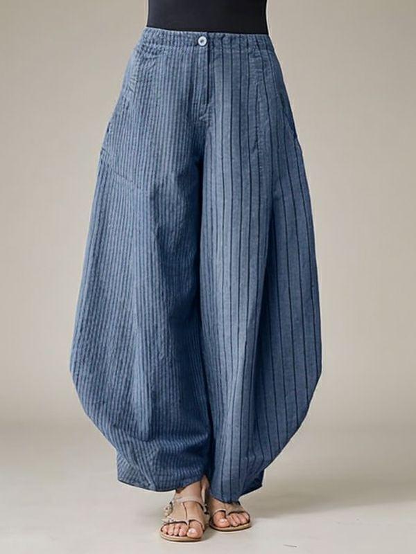 Womens Harem Pants Loose Buttoned Striped Pants Trousers | Bottoms Bottoms Bottoms