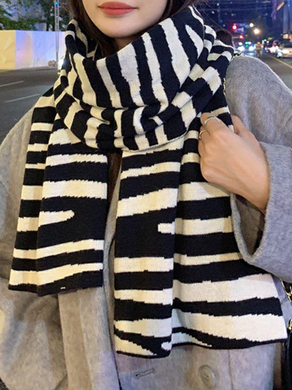 Womens Keep Warm Zebra-Stripe Shawl&Scarf | Accessories Accessories Accessories