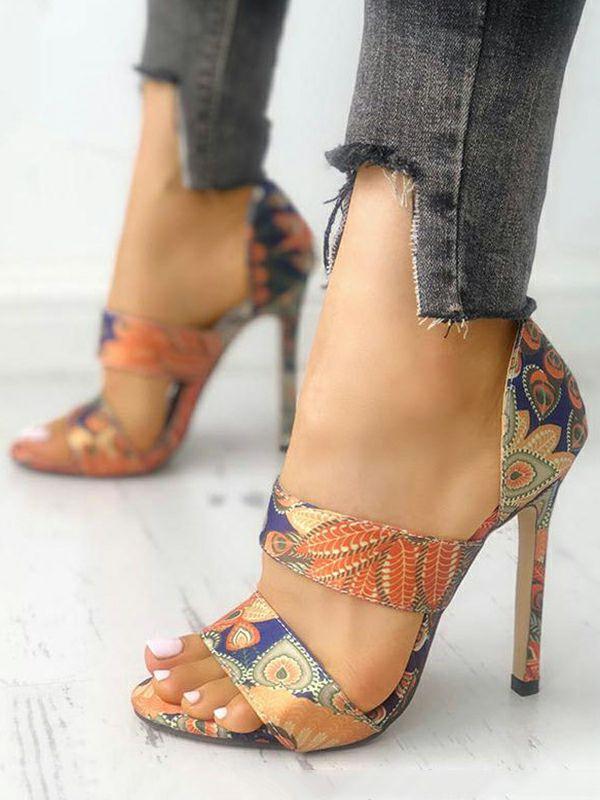 Womens Open Toe Printed Pumps Sandals | Shoes Accessories&Shoes Shoes