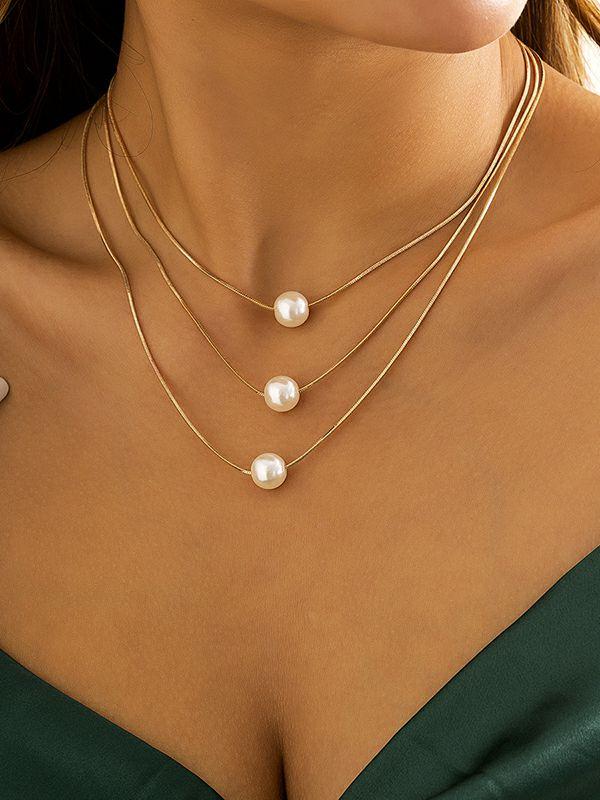 Womens Simple Multilayer Pearl Necklaces Accessories | Jewelry Accessories&Shoes Jewelry