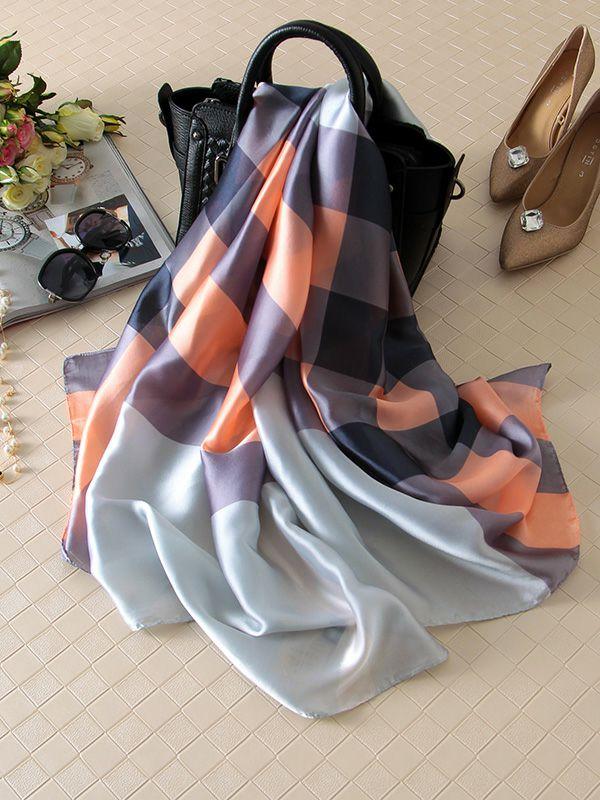 Womens Stylish Plaid Silk Imitation Shawl&Scarf | Accessories Accessories Accessories