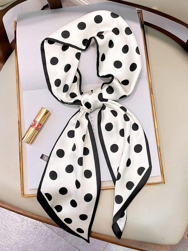 Womens Vintage Polka-Dot Printed Hair Band& Silk Scarf | Accessories Accessories Accessories