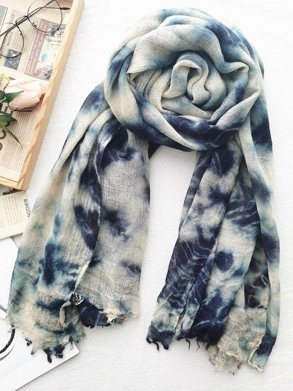 Womens Vintage Tie-Dyed Fringed Scarf | Accessories Accessories Accessories